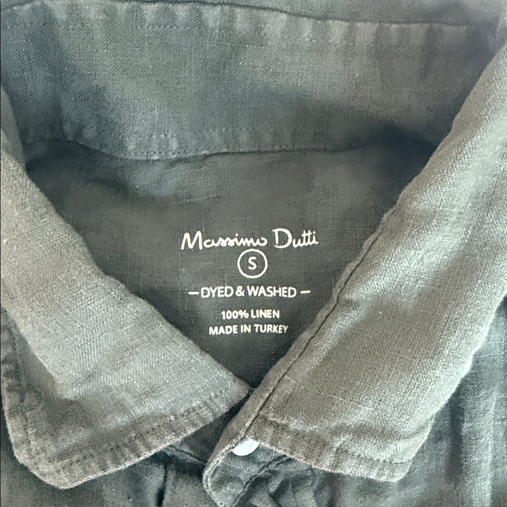 Massimo Dutti Green Linen Shirt